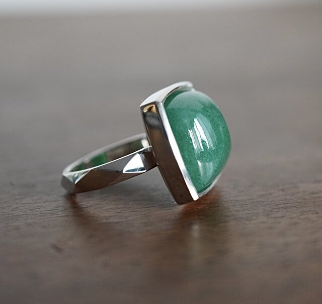 Green Aventurin Quartz Ring Iichi