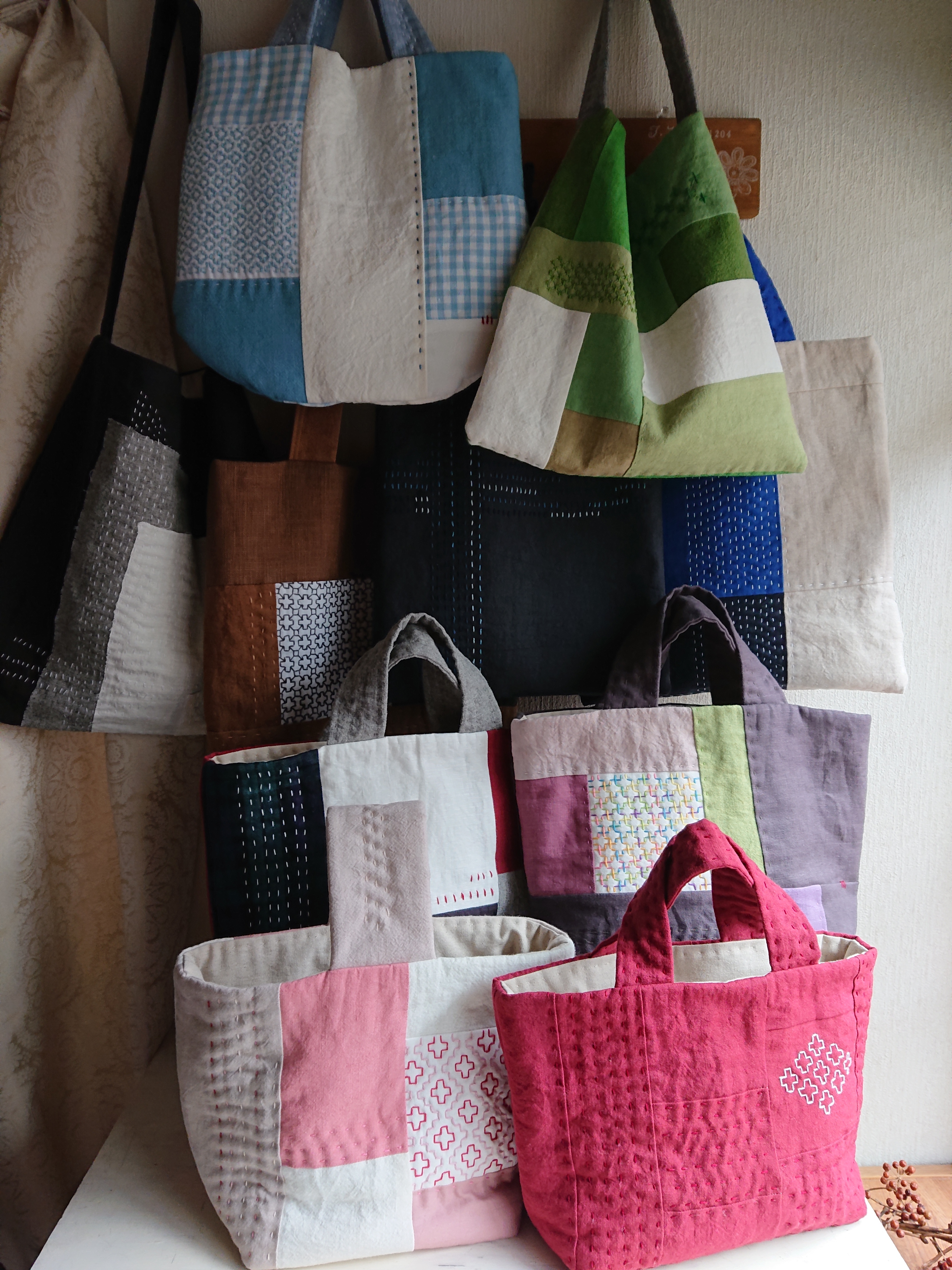 トートバッグ　こぎん刺し　ハンドメイド 刺し子・こぎん刺しを楽しむ」 | iichi 日々の暮らしを心地よくする
