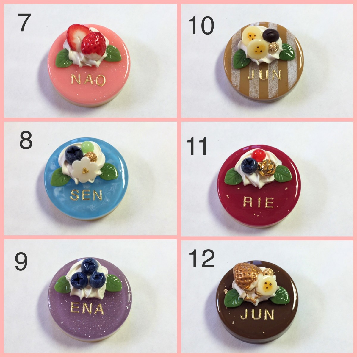 選べる16種類 イニシャル入り 彩りレジンケーキのマグネット Iichi ハンドメイド クラフト作品 手仕事品の通販