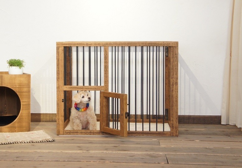 ドックケージ サークル 室内犬用 Wood Cage 90 Iichi ハンドメイド クラフト作品 手仕事品の通販