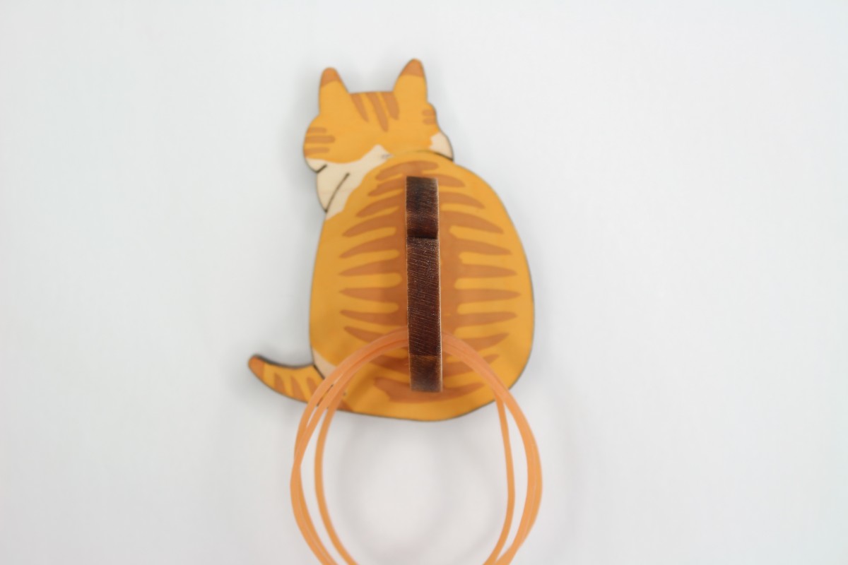 ニャンと便利な トラ柄猫の輪ゴム掛け マグネット Iichi ハンドメイド クラフト作品 手仕事品の通販