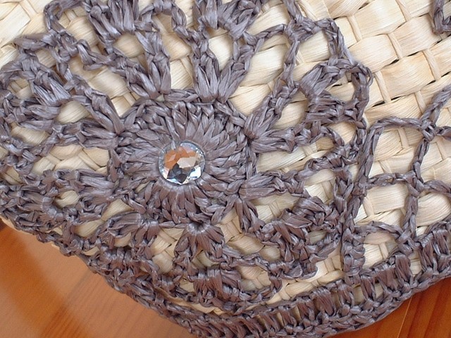 かぎ針編みフラワーモチーフの夏バッグ ライトグレー Iichi ハンドメイド クラフト作品 手仕事品の通販