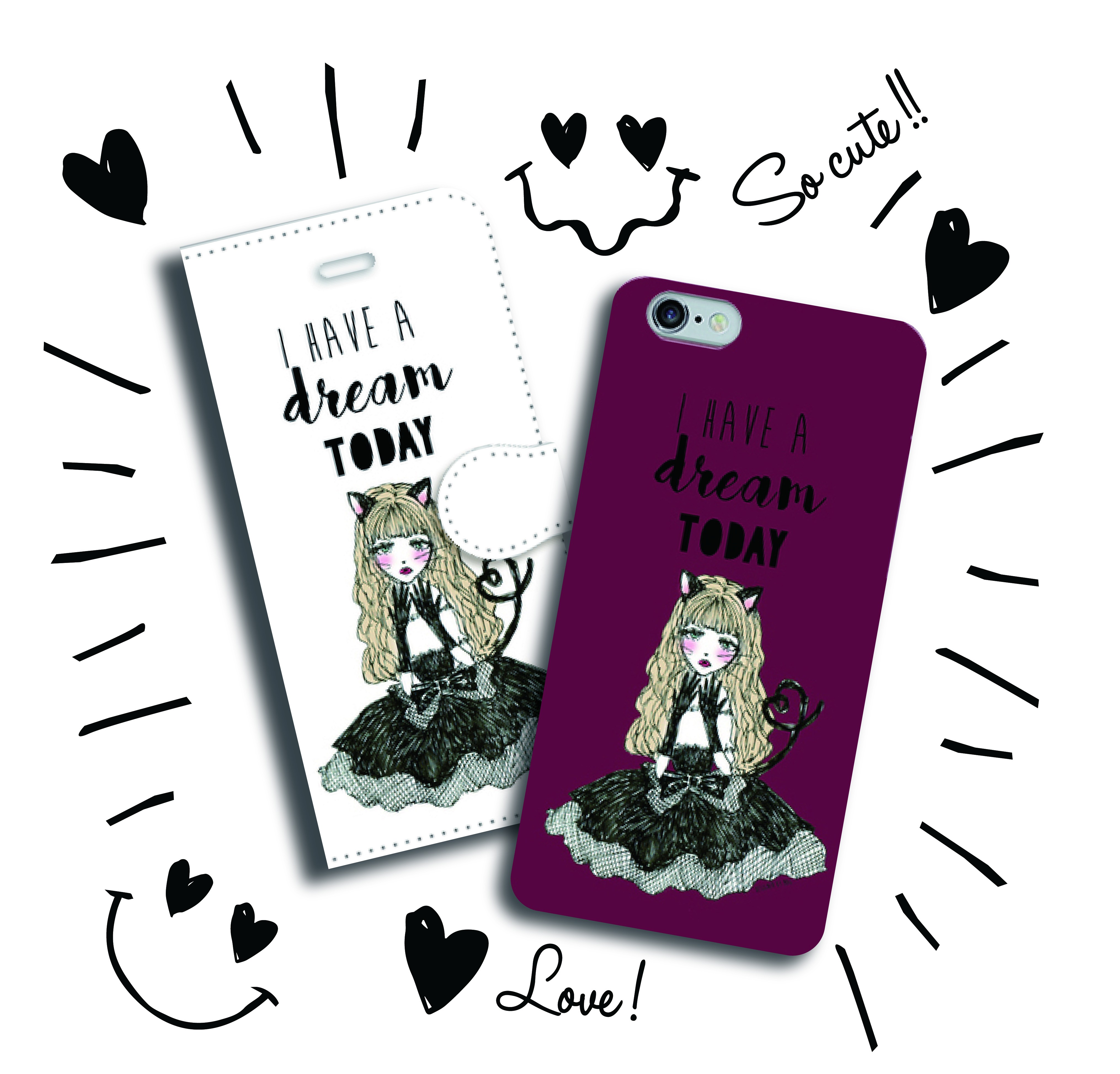 送料無料 選べる 猫の女の子 携帯ケース ハードケース 手帳型ケース Iichi ハンドメイド クラフト作品 手仕事品の通販