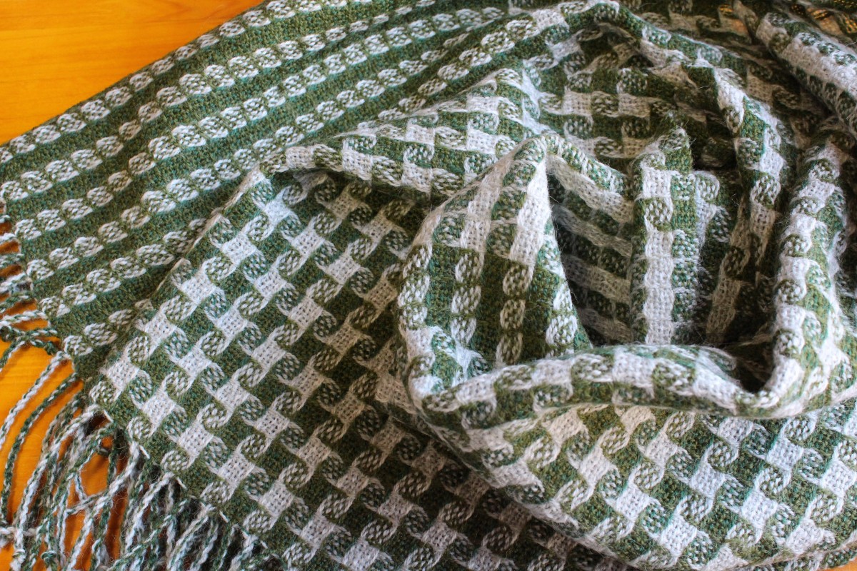 手織のストール 常磐緑 ときわみどり Iichi ハンドメイド クラフト作品 手仕事品の通販