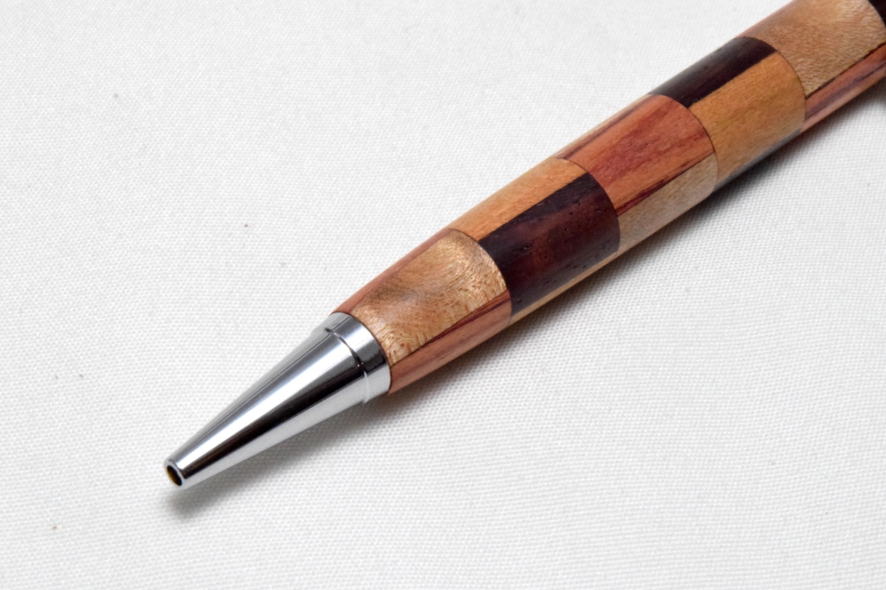 再出品 寄木 手作り木製ボールペン スリムライン Cross替芯 Iichi ハンドメイド クラフト作品 手仕事品の通販