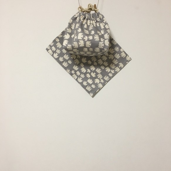 幼稚園ご準備品 お弁当袋 鳥さんグレー Iichi ハンドメイド クラフト作品 手仕事品の通販