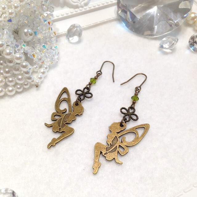 ティンカーベル シルエットピアス Iichi ハンドメイド クラフト作品 手仕事品の通販
