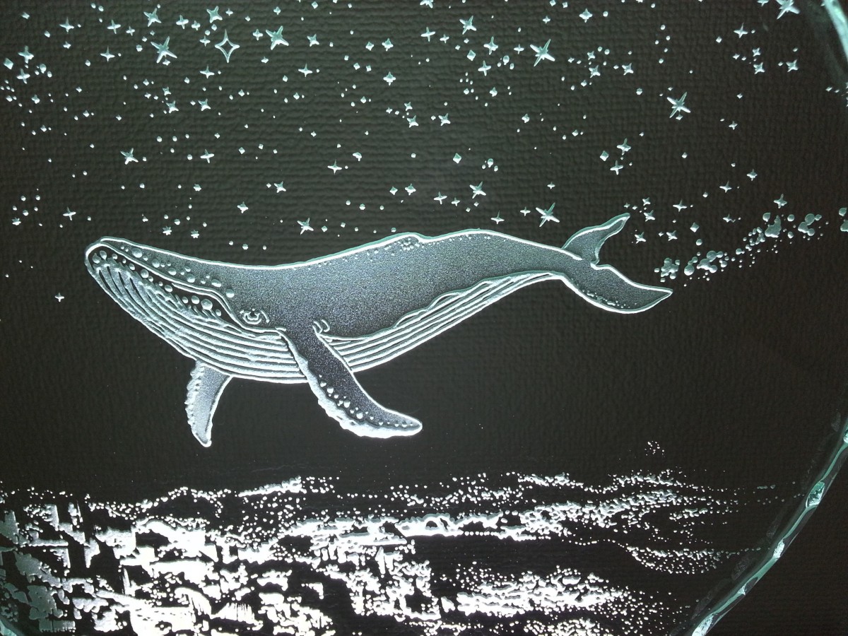 クジラ くじら ステンドグラス アートガラス シロナガスクジラ 鯨