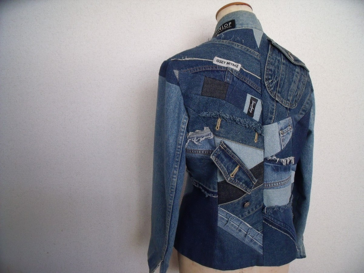 ジーンズリメイクのパッチワークジャケット Iichi ハンドメイド クラフト作品 手仕事品の通販