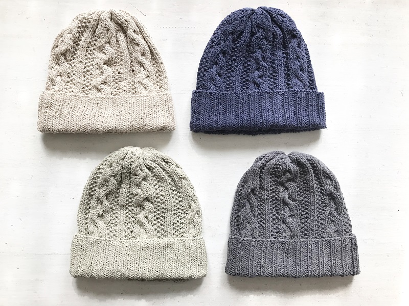 コットン帽子 なわ編み かのこ編み オフホワイト Iichi ハンドメイド クラフト作品 手仕事品の通販