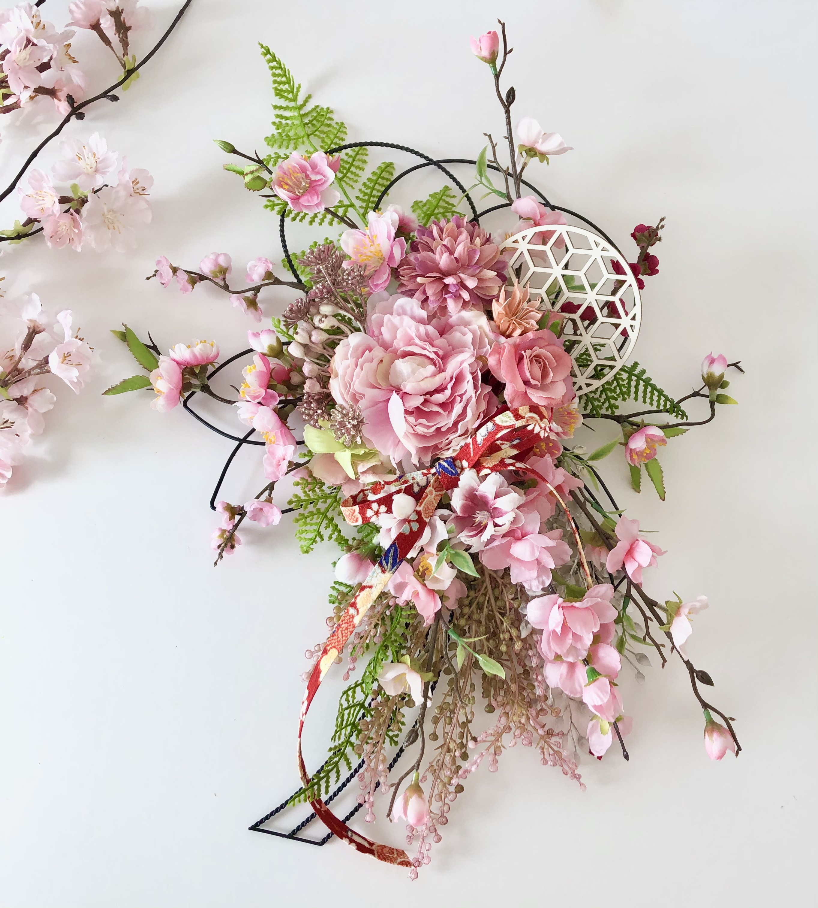 桜の花の壁掛け飾り Iichi ハンドメイド クラフト作品 手仕事品の通販