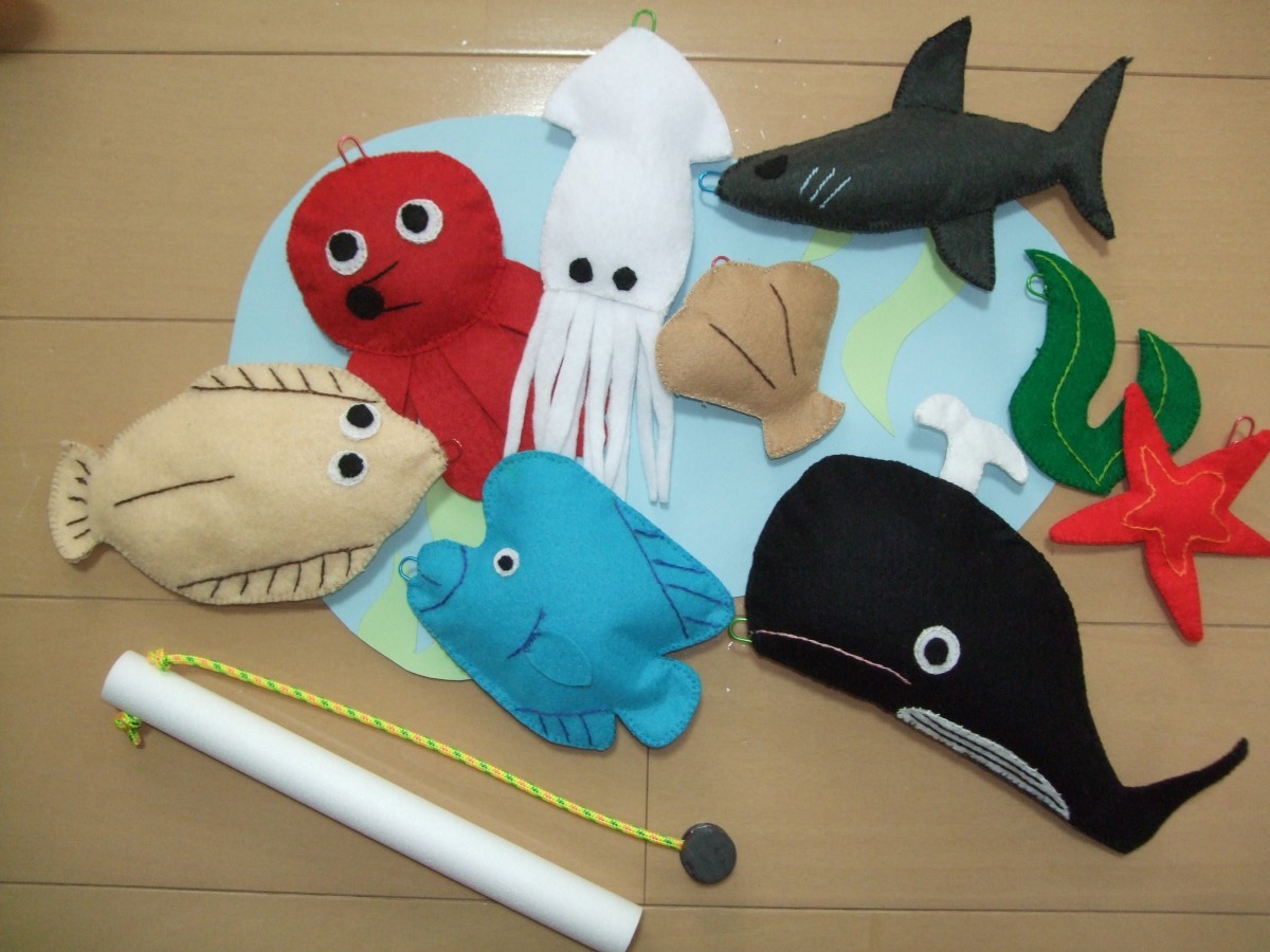 再販 フェルトお魚釣り Iichi ハンドメイド クラフト作品 手仕事品の通販