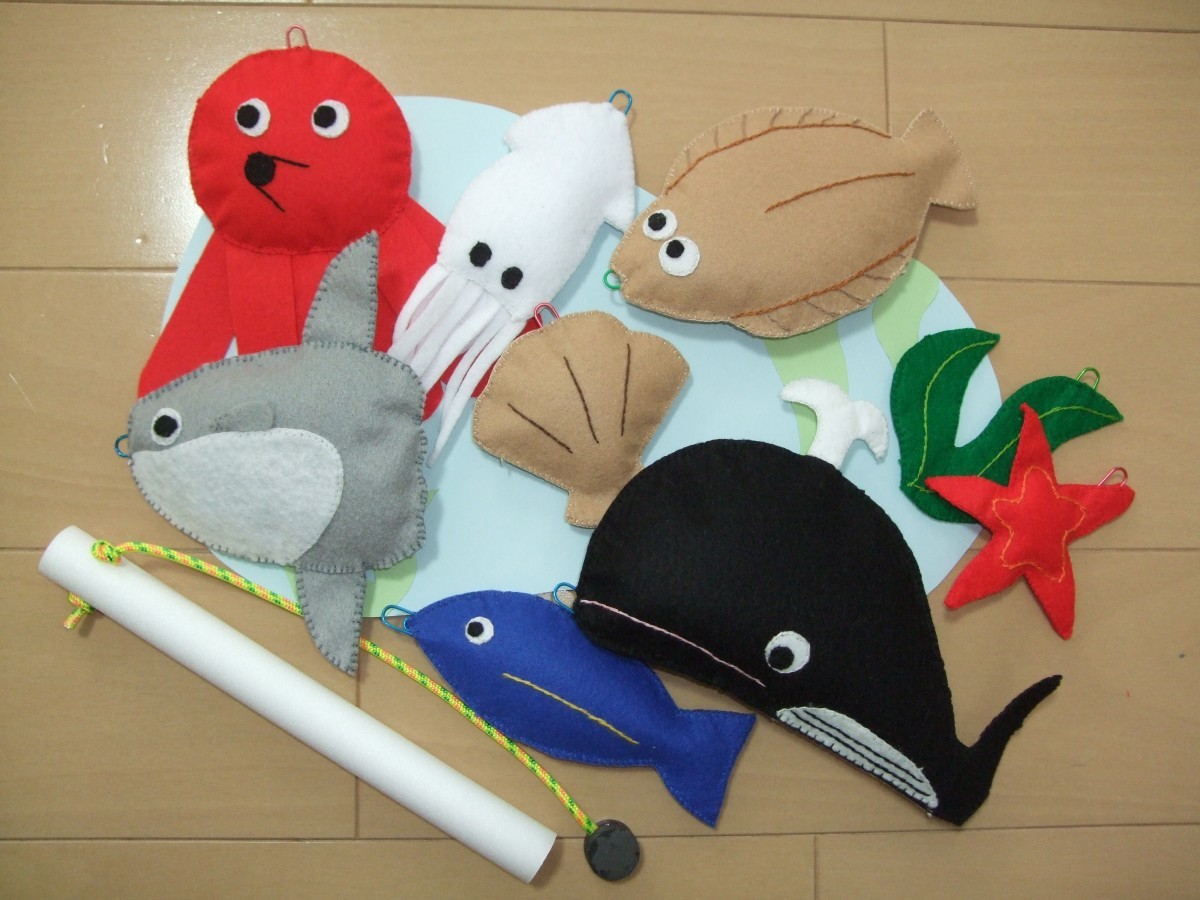 再販 フェルトお魚釣り Iichi ハンドメイド クラフト作品 手仕事品の通販