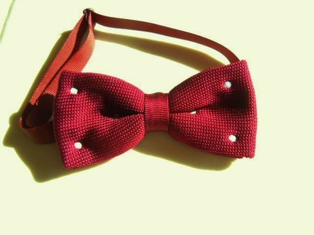 ニット素材の蝶ネクタイ ドット Iichi ハンドメイド クラフト作品 手仕事品の通販