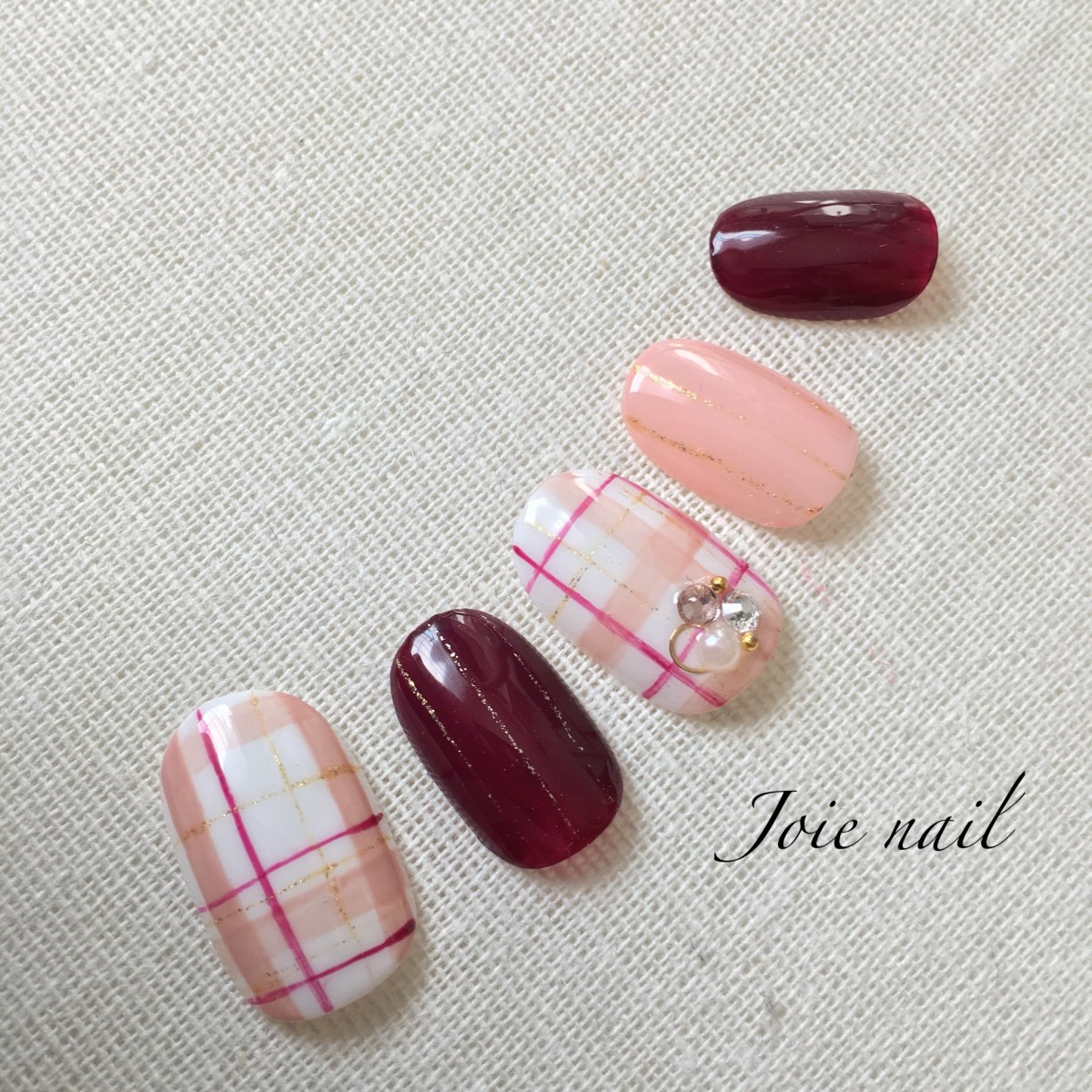 チェックネイル Iichi ハンドメイド クラフト作品 手仕事品の通販