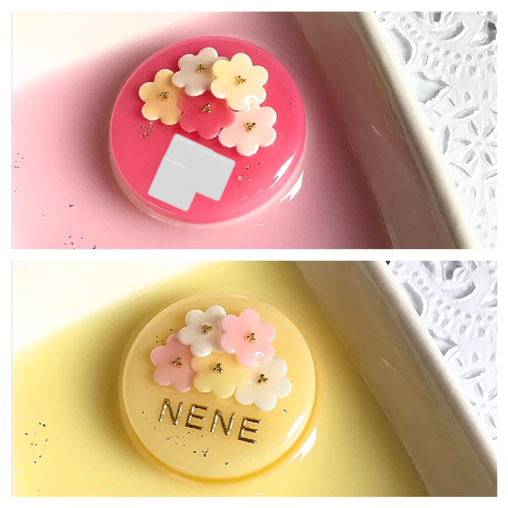 選べる2種類 名前入り Flowerブーケケーキのアクセサリートレイ Iichi ハンドメイド クラフト作品 手仕事品の通販
