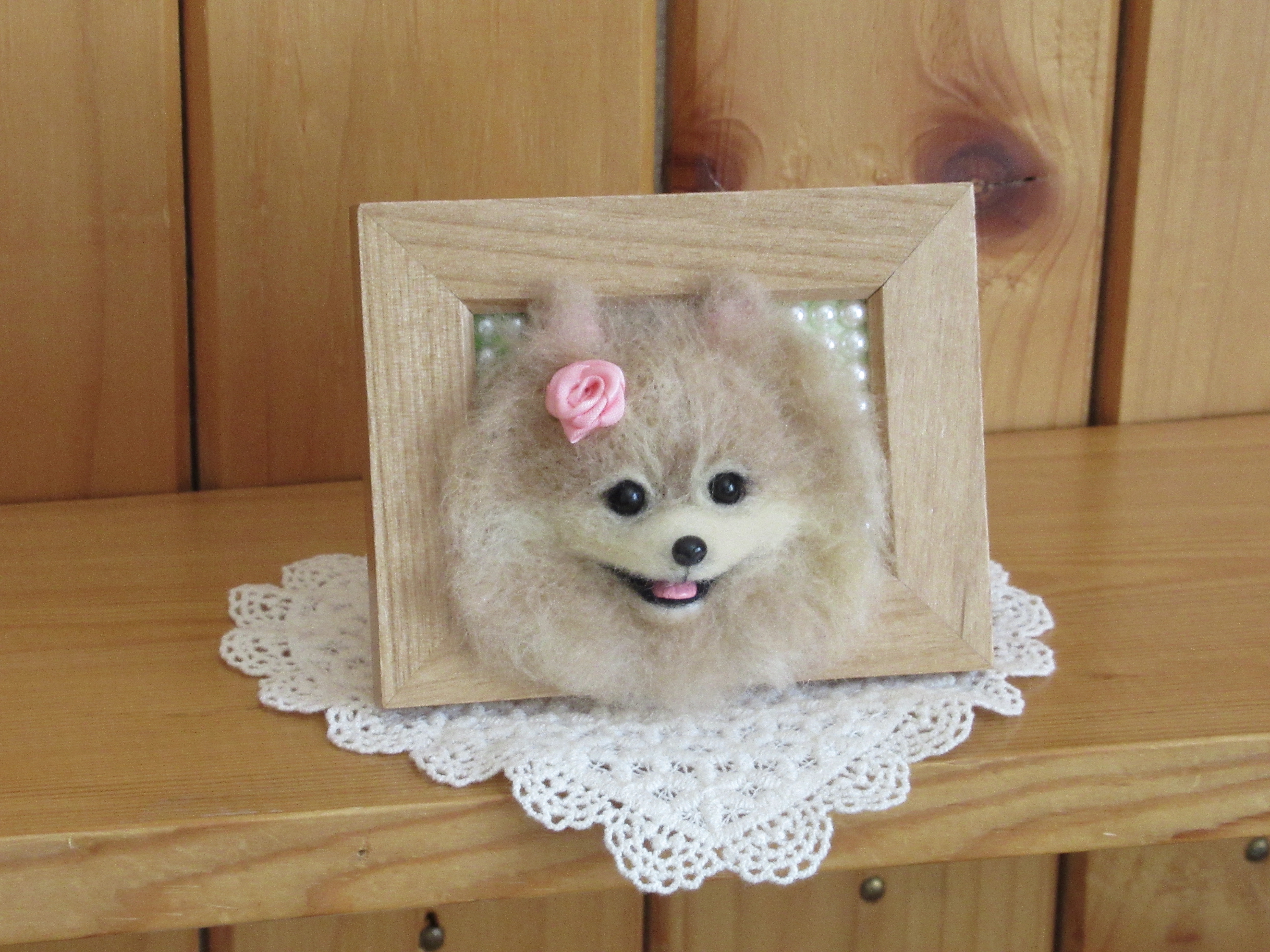 ポメラニアン 犬 フレーム Iichi ハンドメイド クラフト作品 手仕事品の通販