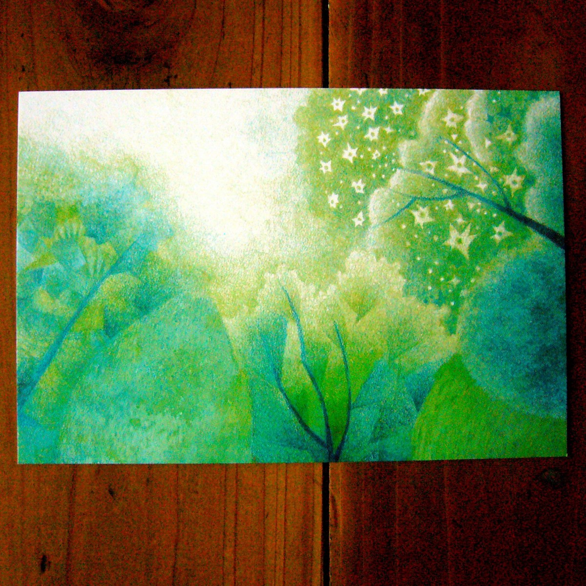 色鉛筆画ポストカード4種 夏 Iichi ハンドメイド クラフト作品 手仕事品の通販