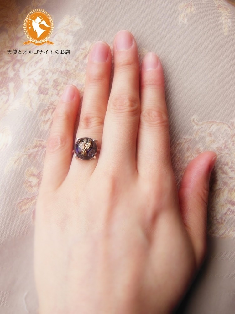 受注制作 大天使ミカエルのオルゴナイトリング スギライト Silver925 天使アクセサリー７ ２６号 Iichi ハンドメイド クラフト作品 手仕事品の通販