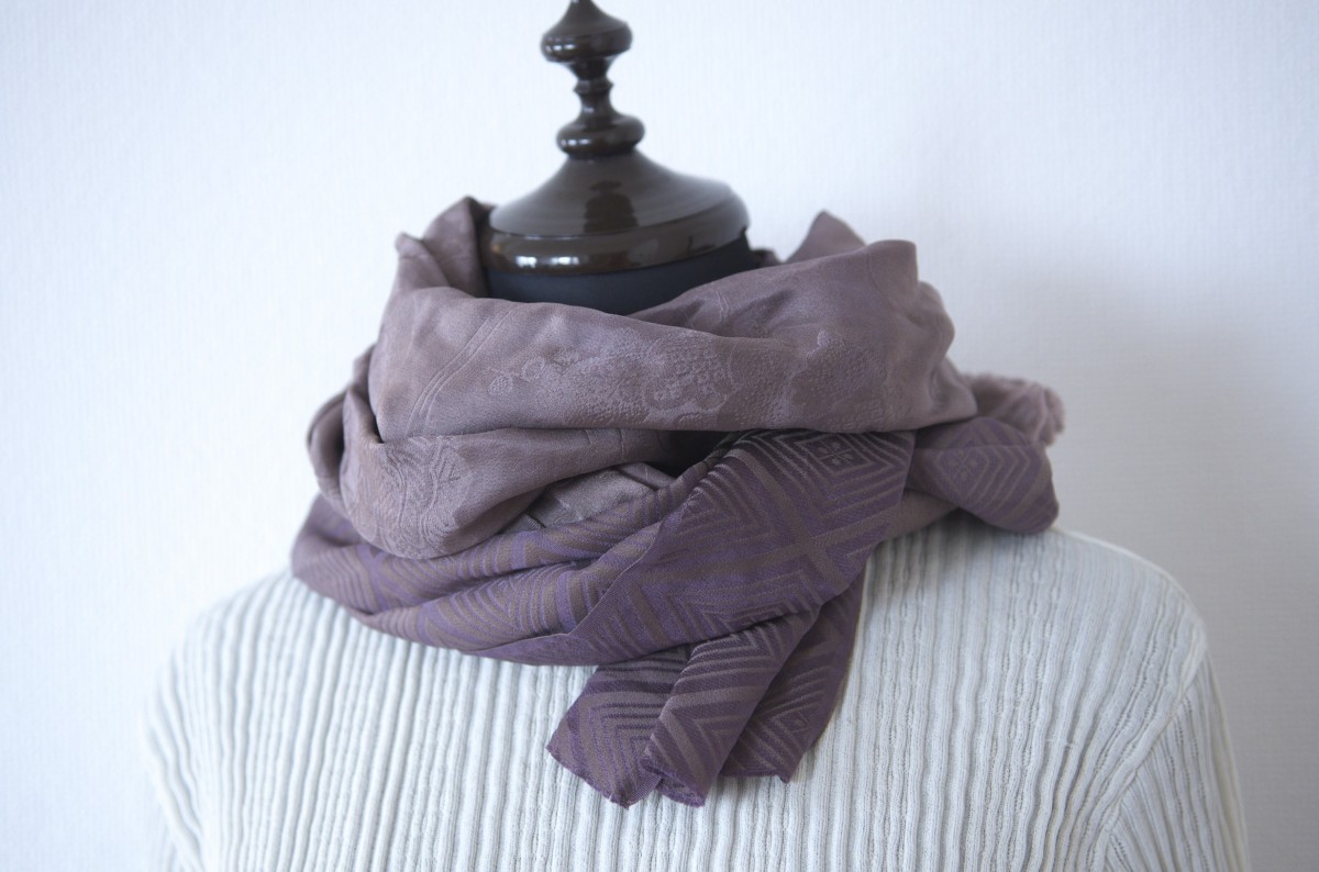草木染めストール 紫 Iichi ハンドメイド クラフト作品 手仕事品の通販