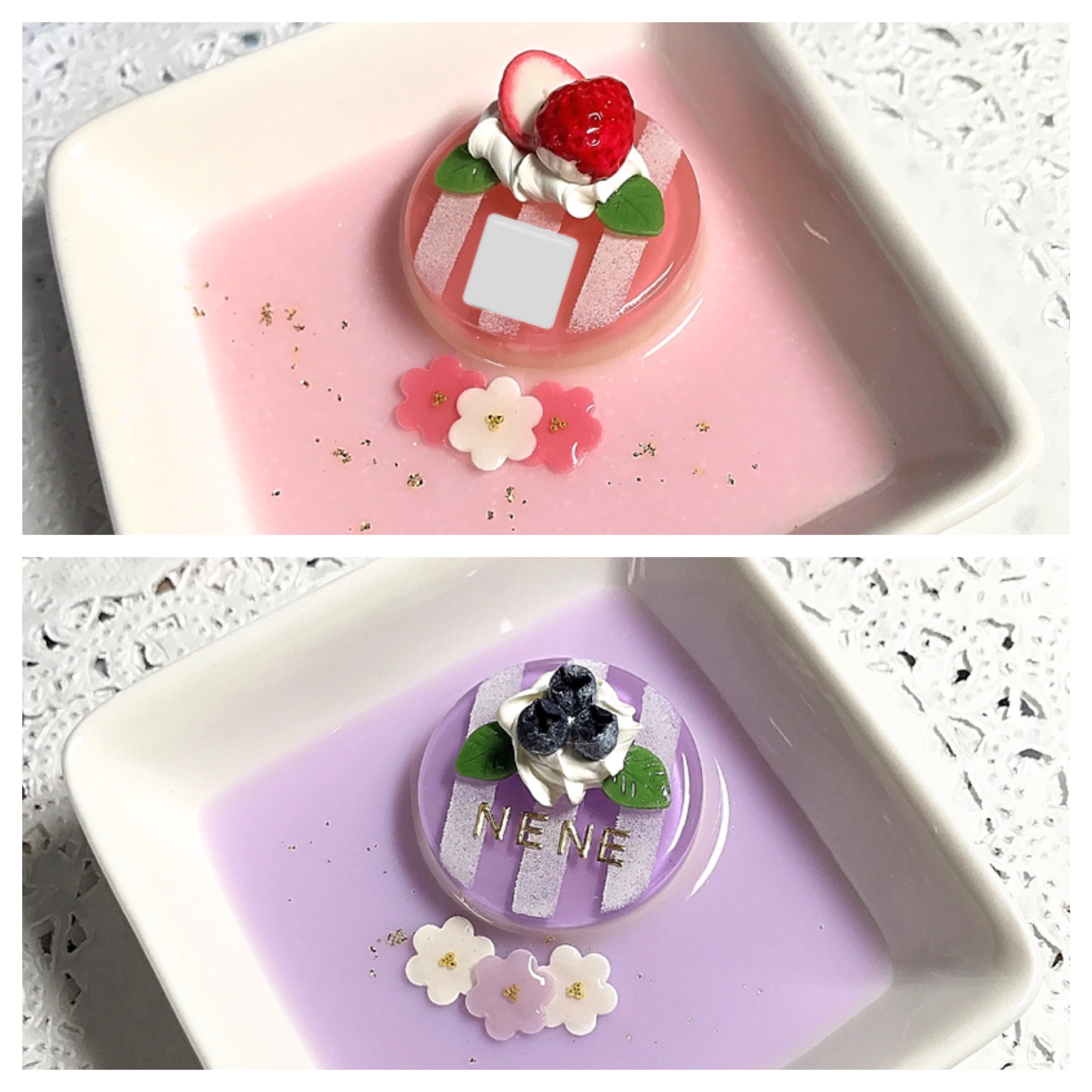 選べる2種類 イニシャル入り Flowerゼリーケーキのアクセサリートレイ Iichi ハンドメイド クラフト作品 手仕事品の通販