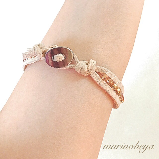 スエードラップブレスレット Iichi ハンドメイド クラフト作品 手仕事品の通販