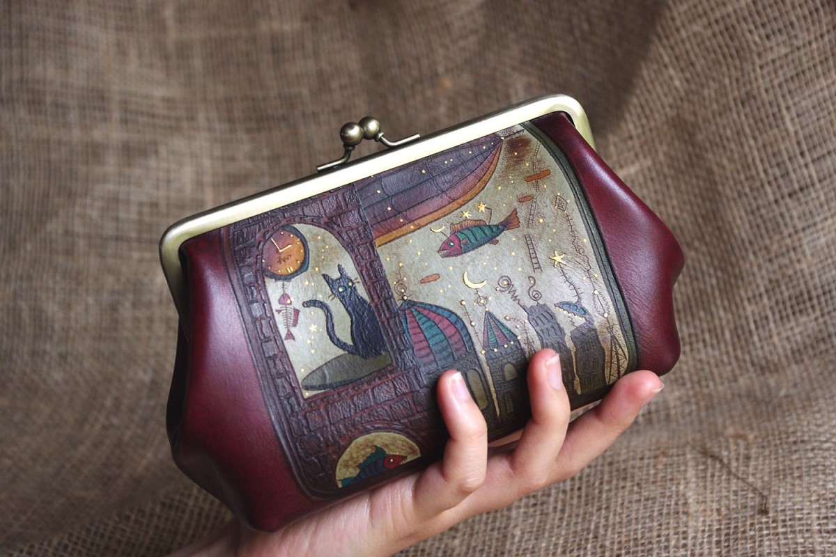 コスメポーチ 小物入れ 窓ネコ Iichi ハンドメイド クラフト作品 手仕事品の通販