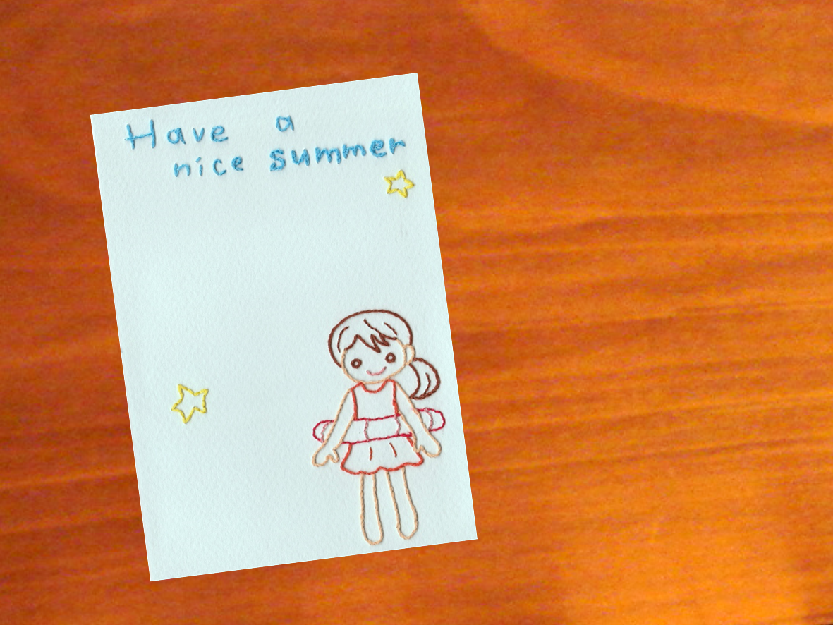 暑中お見舞いカード Summer Girl Iichi ハンドメイド クラフト作品 手仕事品の通販