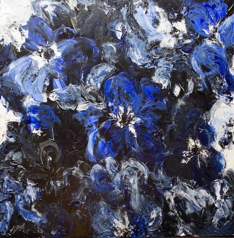 Flower 青い花が印象的な花の作品 Iichi ハンドメイド クラフト作品 手仕事品の通販