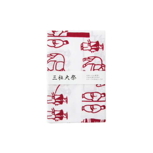 オリジナルてぬぐい 八戸三社 えんじ色 Iichi ハンドメイド クラフト作品 手仕事品の通販