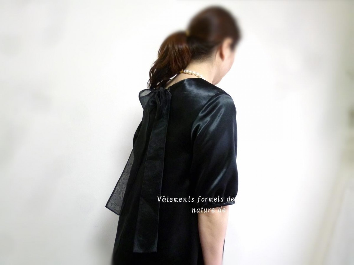 フォーマル バックサテン10色選 Vﾈｯｸ背中リボンワンピ 5 31号豊富トールサイズok Iichi ハンドメイド クラフト作品 手仕事品の通販