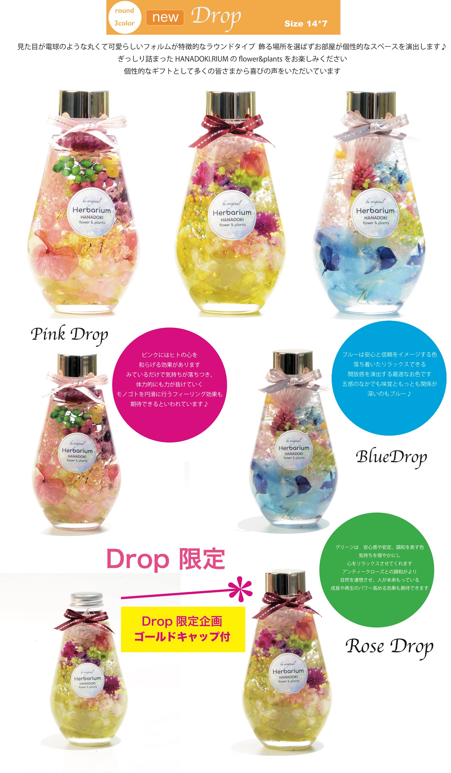 送料無料 Drop ハーバリウム Hanadoki Rium 花 の美しい 時 Iichi ハンドメイド クラフト作品 手仕事品の通販