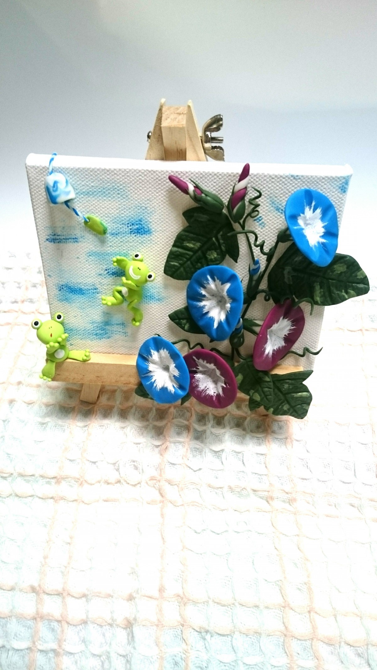 夏 朝顔とカエル Iichi ハンドメイド クラフト作品 手仕事品の通販