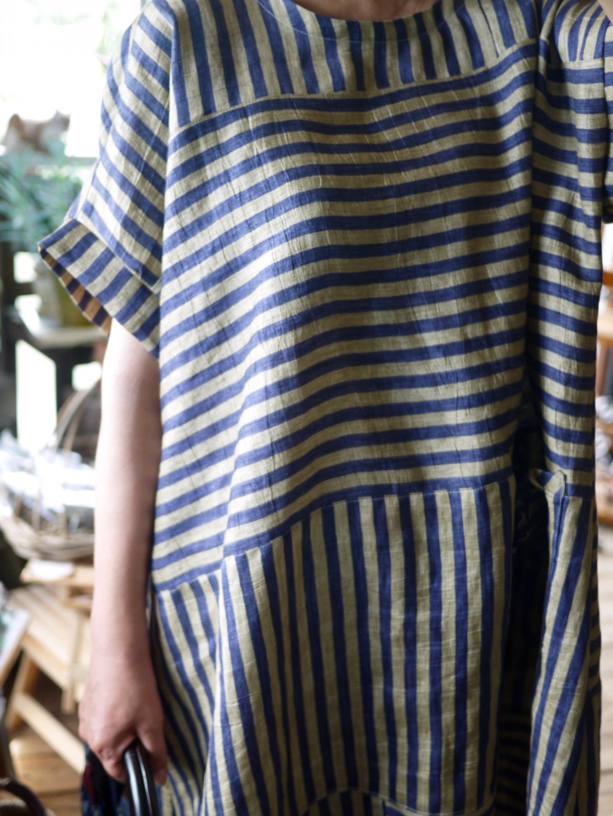 イタリア製布ストライプパッチワークストンとワンピース Iichi ハンドメイド クラフト作品 手仕事品の通販