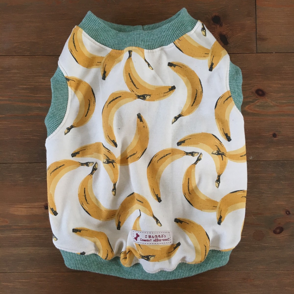 犬服 オーダー製作 タンクトップ バナナ柄 Iichi ハンドメイド クラフト作品 手仕事品の通販