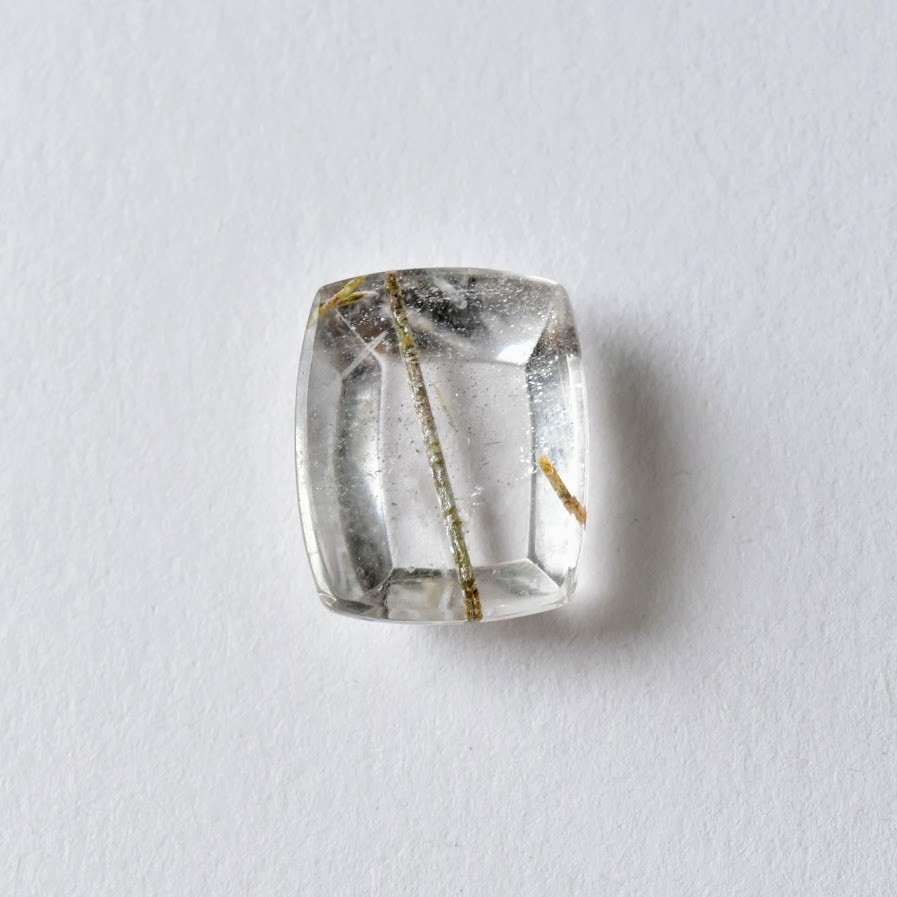 ルチルクォーツ ブラジル バイーア産 グリーントルマリン 11cts ルース カボション Iichi ハンドメイド クラフト作品 手仕事品の通販