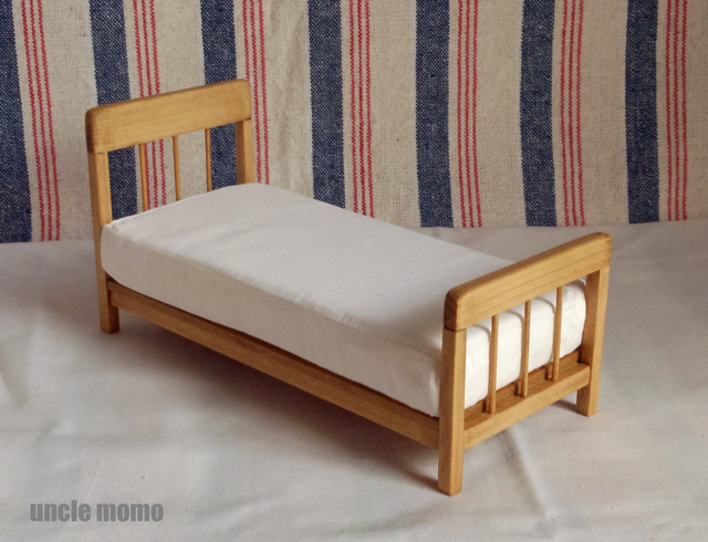 ドール用ベッド シングル 色 オーク 1 12ミニチュア家具 Iichi ハンドメイド クラフト作品 手仕事品の通販