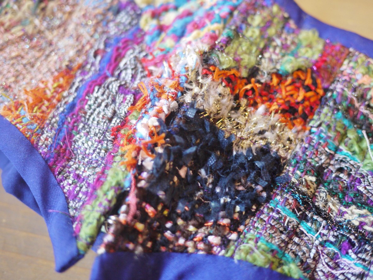 さをり織 ベリーショートコルセットベルト Iichi ハンドメイド クラフト作品 手仕事品の通販