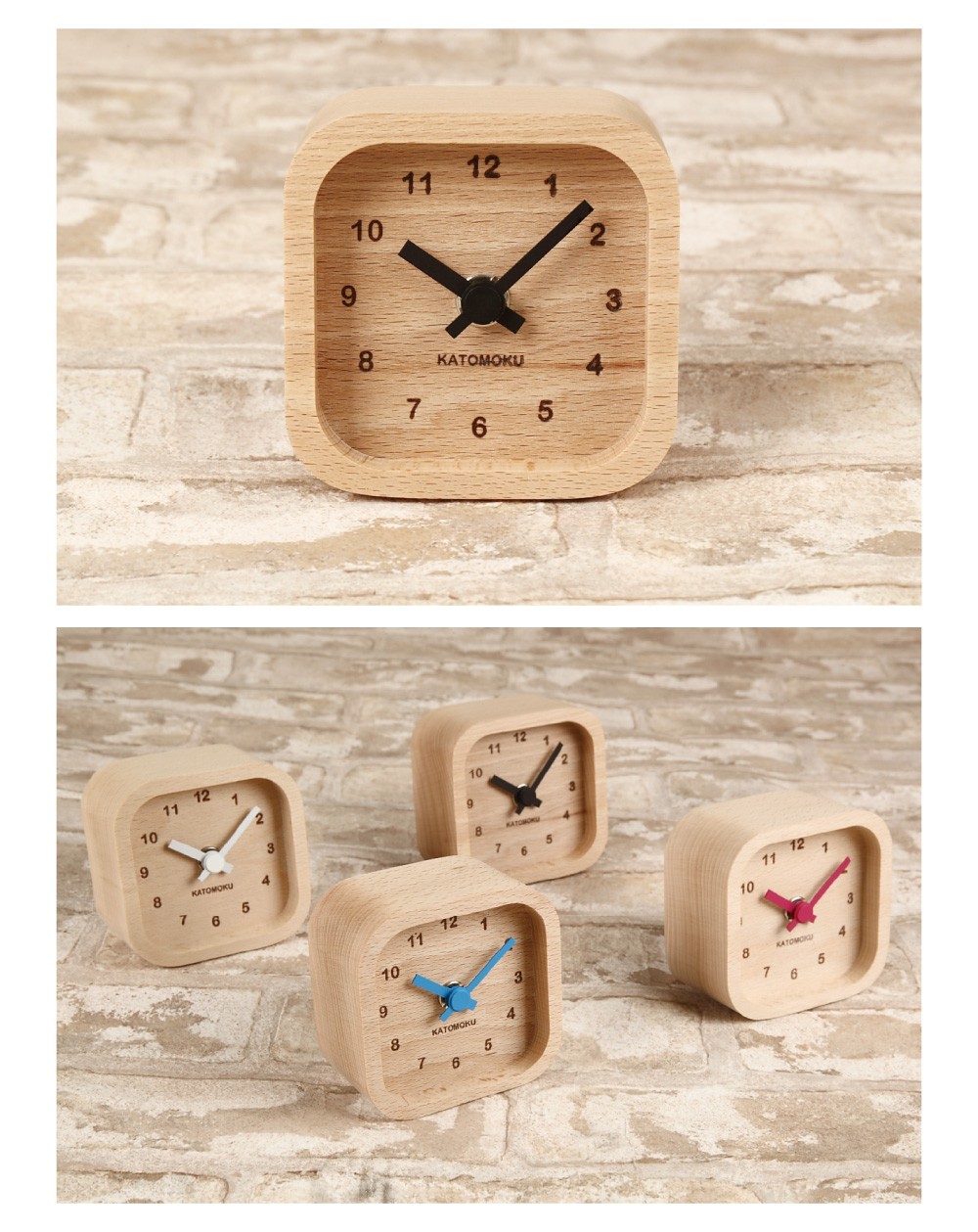 日本限定モデル】 KATOMOKU muku mini clock km-25 角 黒 木 ビーチ www.triveca.com