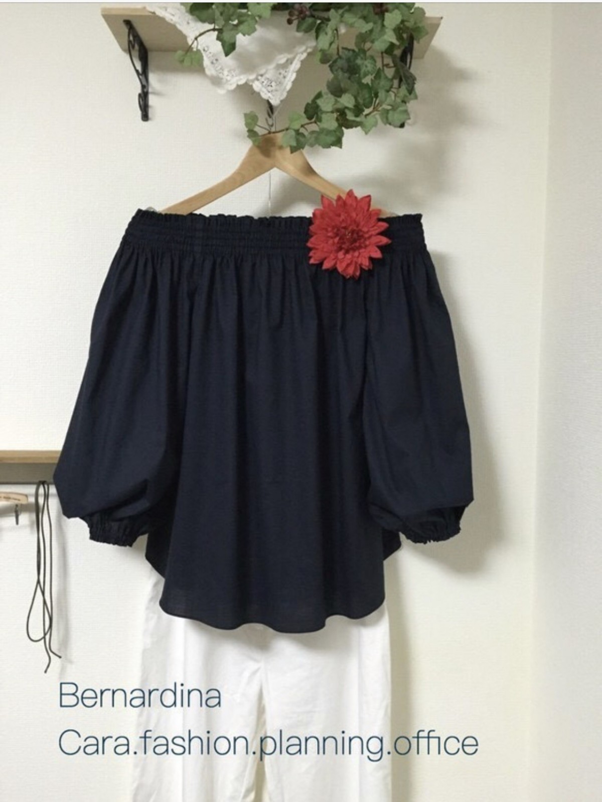 ブラウジングがおしゃれ オフショルダー 肩出し トップス Iichi ハンドメイド クラフト作品 手仕事品の通販