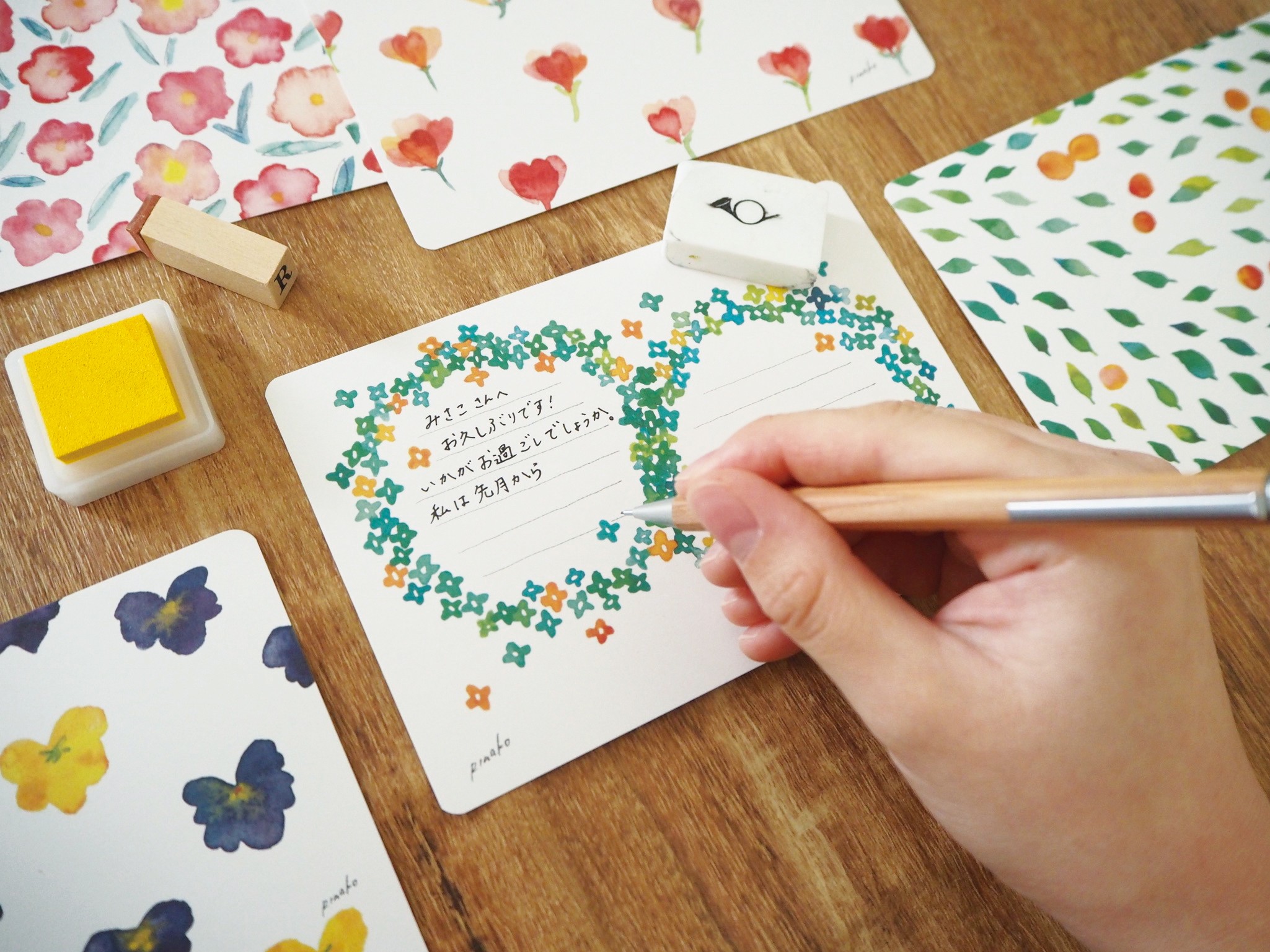 Rmade 花の水彩画 ポストカードセット Iichi ハンドメイド クラフト作品 手仕事品の通販