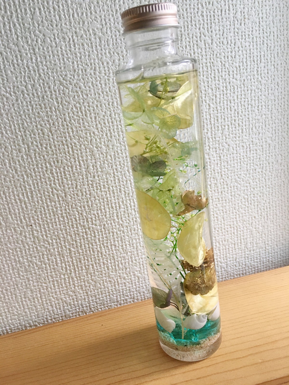 ハーバリウム 特大 プリザ ドライ 夏を感じる実物リーフミックス Iichi ハンドメイド クラフト作品 手仕事品の通販