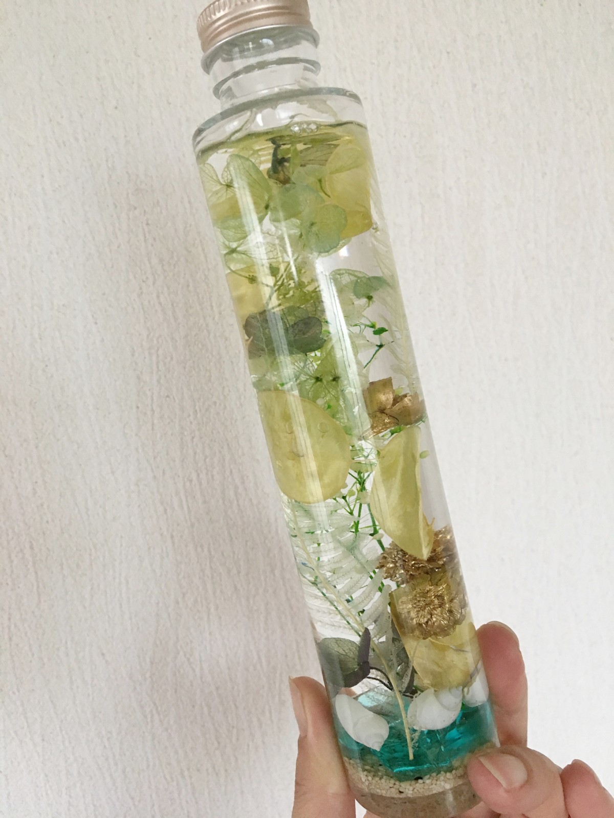 ハーバリウム 特大 プリザ ドライ 夏を感じる実物リーフミックス Iichi ハンドメイド クラフト作品 手仕事品の通販