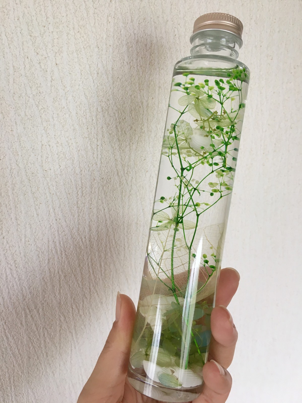 ハーバリウム 特大 プリザ ドライ グリーンミックス Iichi ハンドメイド クラフト作品 手仕事品の通販