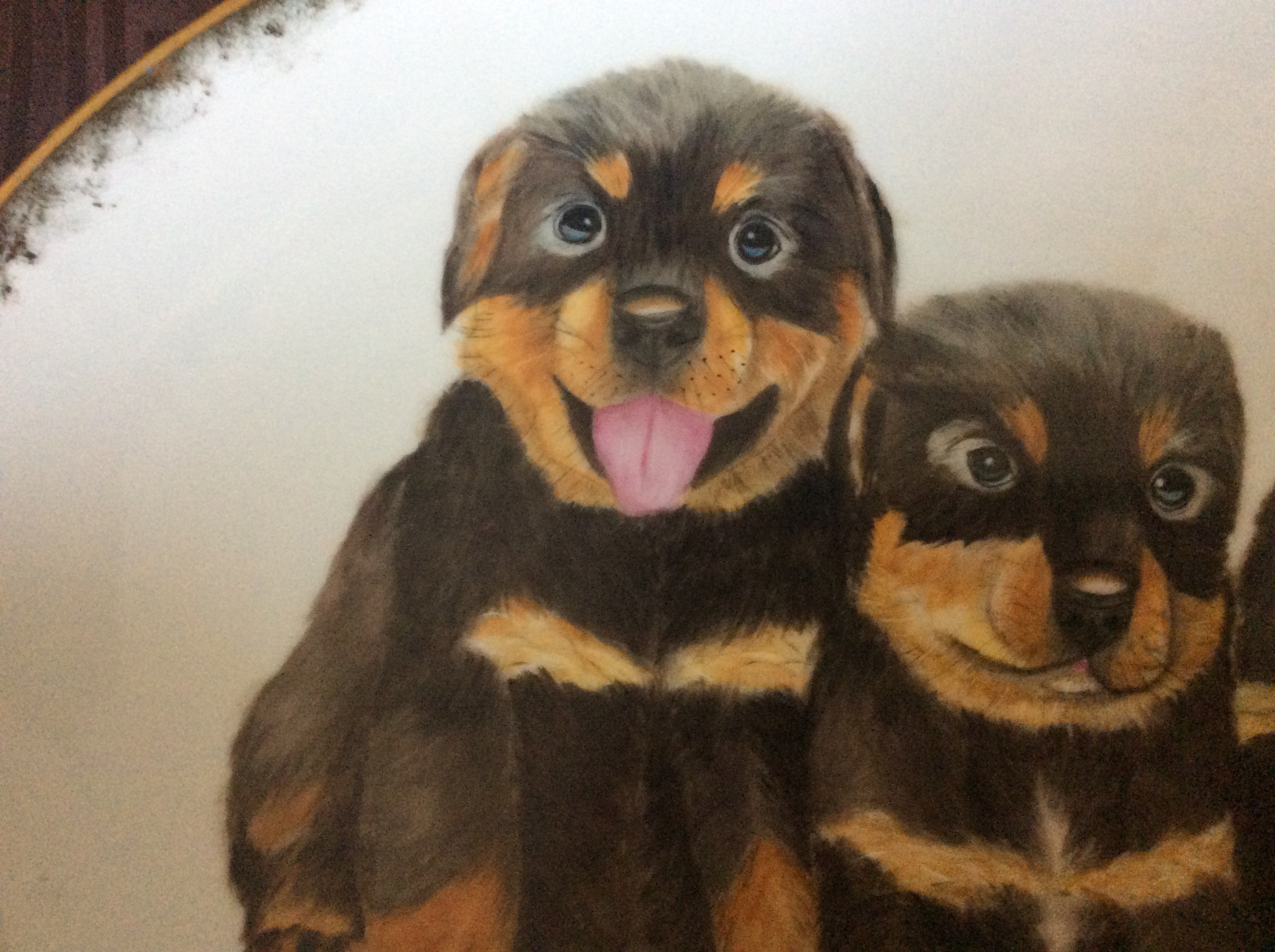 ロットワイラーの子犬の絵皿 Iichi ハンドメイド クラフト作品 手仕事品の通販