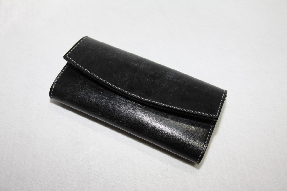 ブライドルレザー ロングウォレット 4色 Iichi ハンドメイド クラフト作品 手仕事品の通販