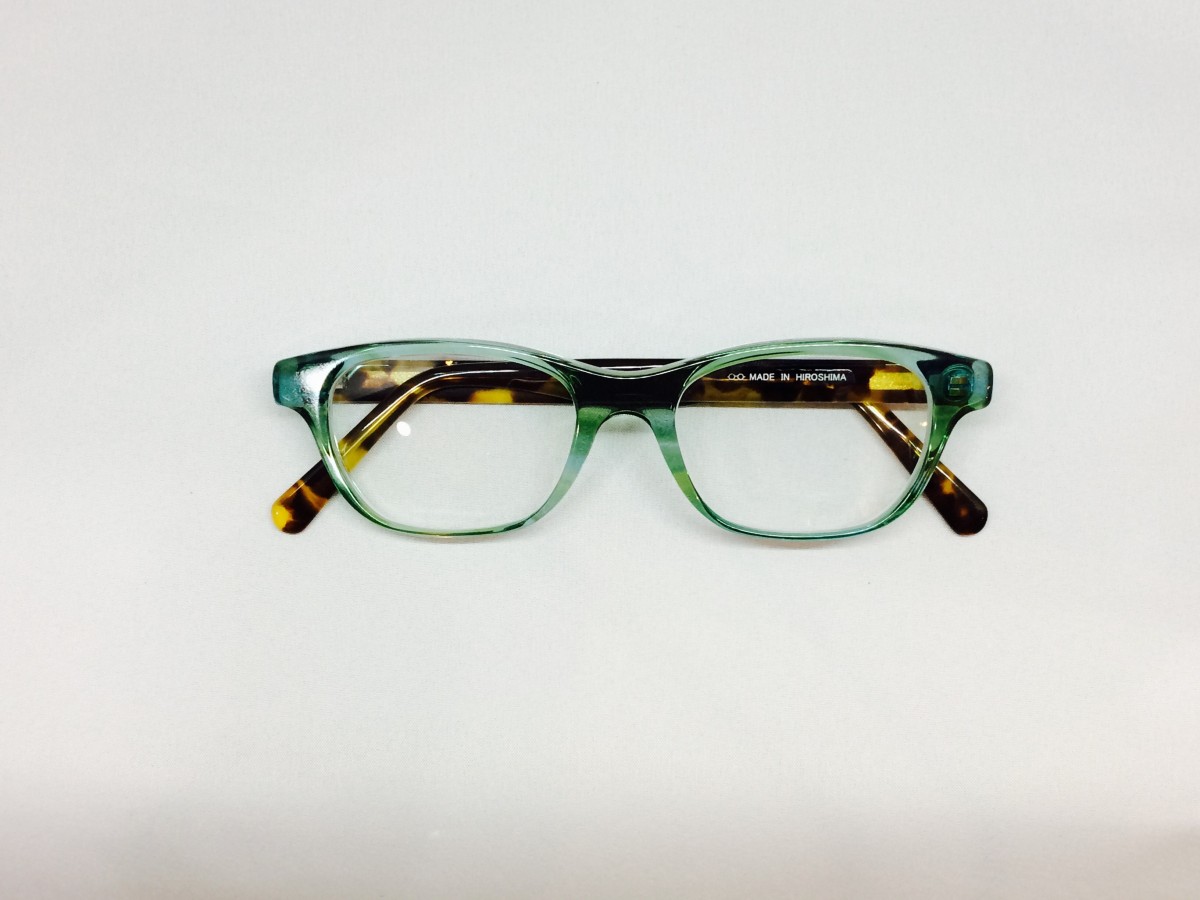 クリアグリーン べっ甲カラーのカジュアルポップメガネ メガネフレーム Iichi ハンドメイド クラフト作品 手仕事品の通販