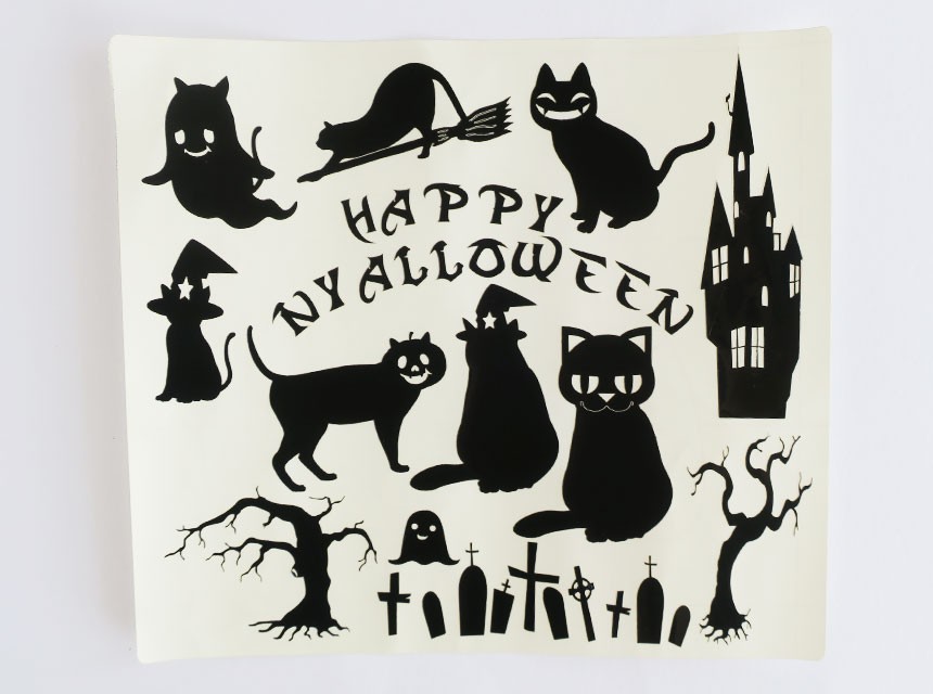 猫ちゃんハロウィンステッカー シール ブラック Iichi ハンドメイド クラフト作品 手仕事品の通販