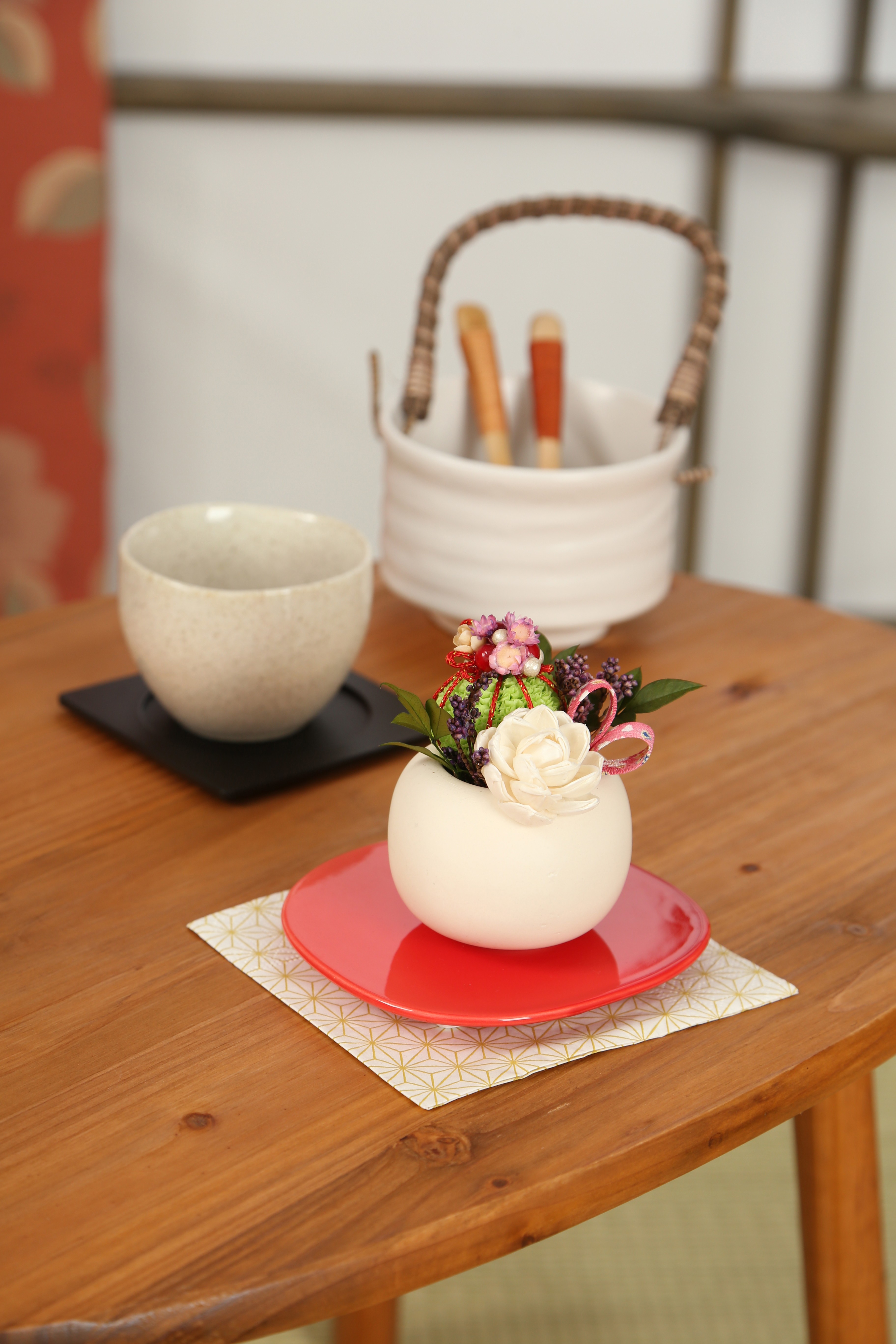 菊化粧 いのこ 和菓子の様な可愛いお花 お皿付き 一生忘れない素敵な贈り物に お正月 長寿のお祝い 還暦祝い お誕生日に Iichi ハンドメイド クラフト作品 手仕事品の通販