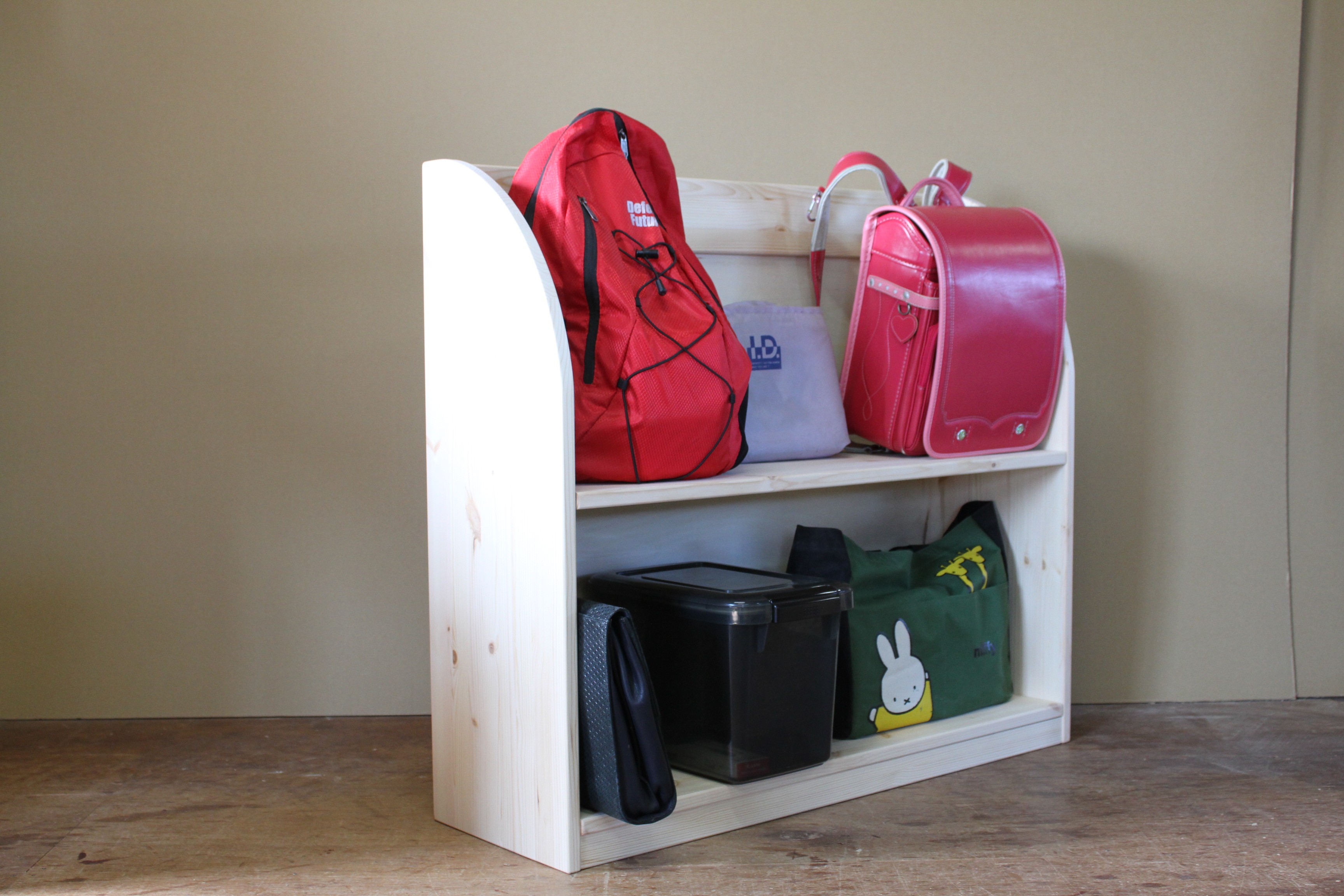 ランドセルラック90カーブ パイン材 Iichi ハンドメイド クラフト作品 手仕事品の通販